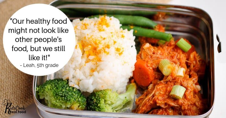Our healthy food might not look like everyone else's but we still like it! - Leah 5th grade