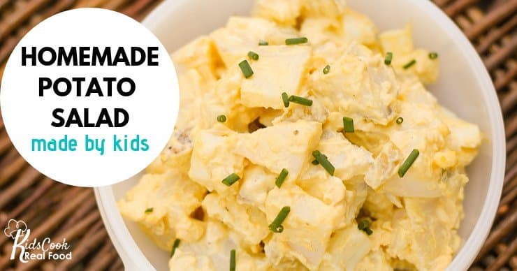 Homemade potato salad made by kids