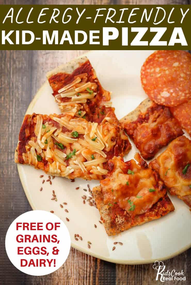 Allergy-friendly kid-made pizza