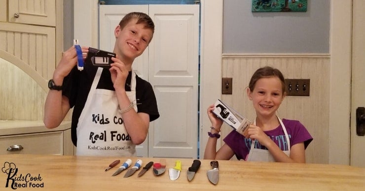 Kids holding safe knives