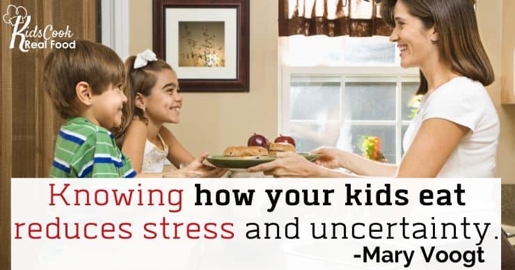 knowing how your kids eat reduces stress and uncertainty. - Mary Voogt