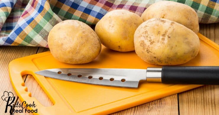 potatoes on a cutting board