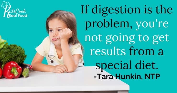 If digestion is the problem, you're not going to get help from a special diet.