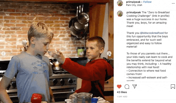 Facebook review from Primal Peak for Zero Two Breakfast cooking challenge