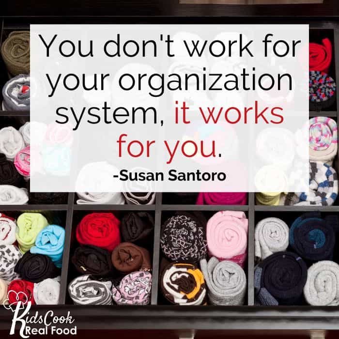 You don't work for your organization system, it works for you. -Susan Santoro