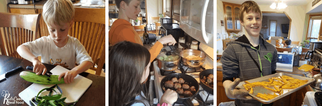 Katie's kids cooking