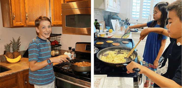 Kids Cooking Healthy Food Independently
