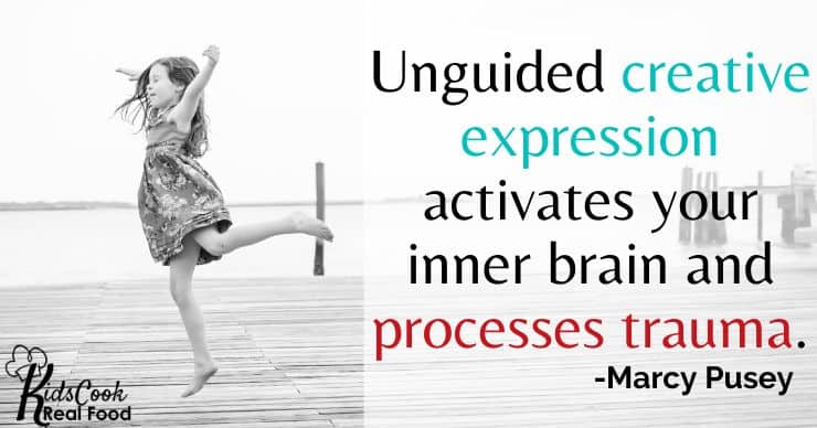 Unguided creative expression activates their inner brain and processes trauma. -Marcy Pusey