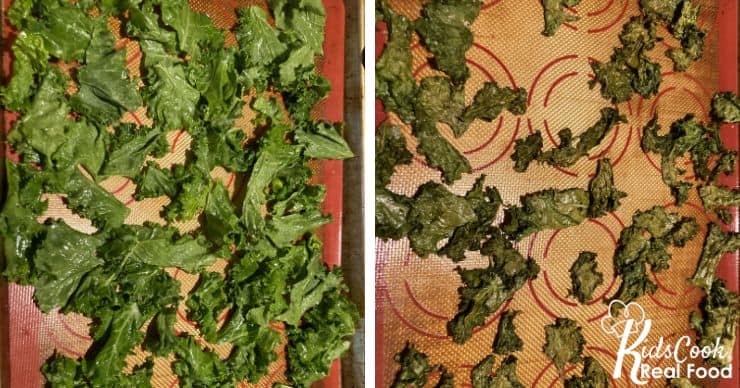kale chips before and after