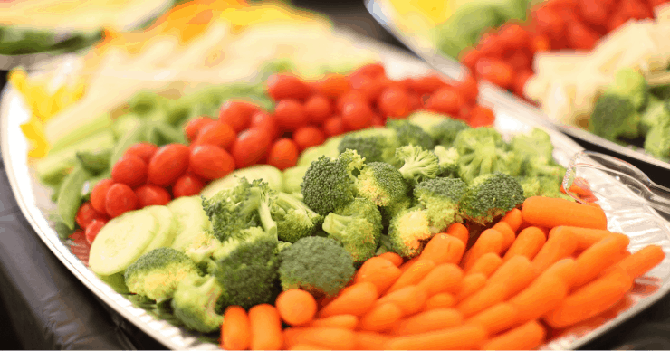 Vegetables on a platter