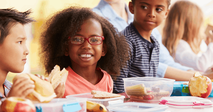 kids eating from a kids menu