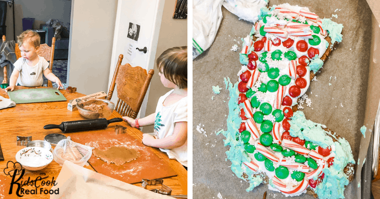 boys making gingerbread cookies