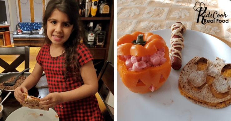 girl with food she made