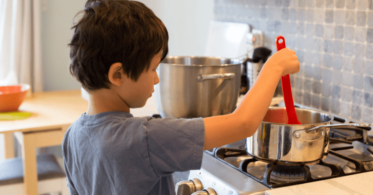boy cooking