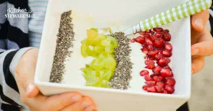 chia seeds on yogurt