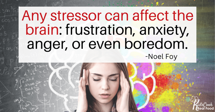Any stressor can affect the brain: frustration, anxiety, anger, or even boredom. -Noel Foy