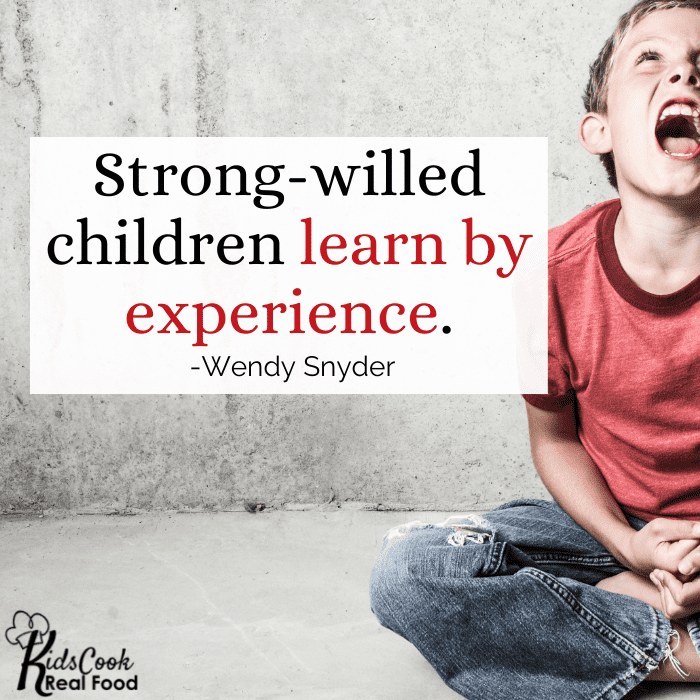 Strong-willed children learn by experience. -Wendy Snyder