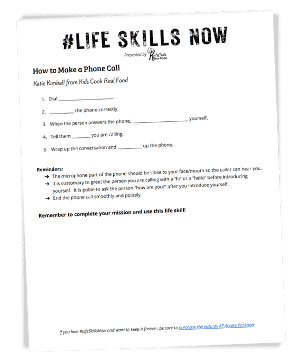 how to make a phone call handout