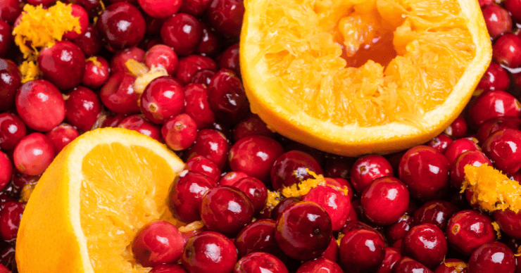 cranberries and orange