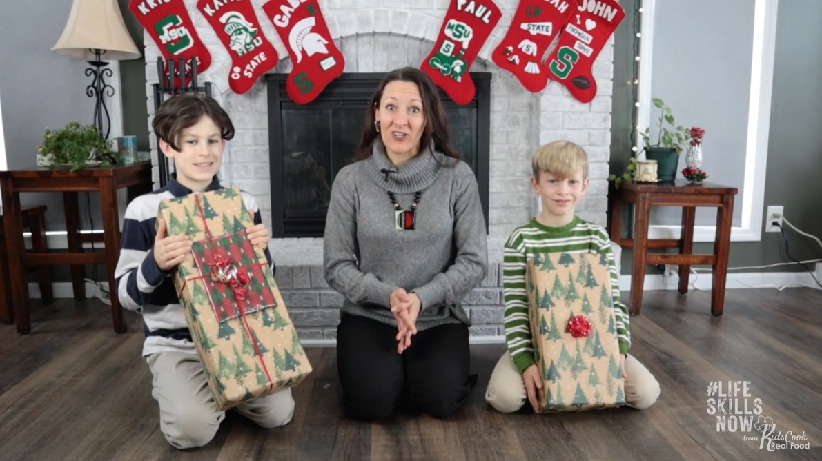 Screenshot from gift wrapping video