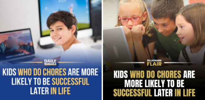 Kids who do chores are more likely to be successful later in life