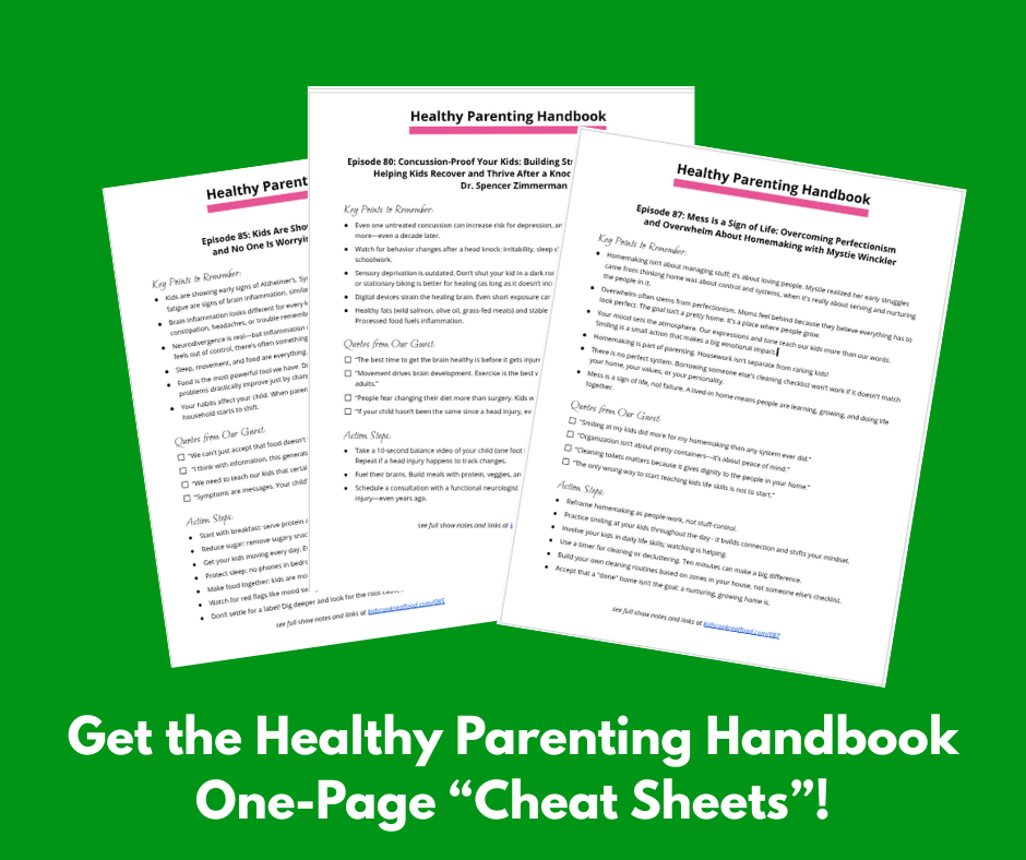 one-page cheat sheets for the Healthy Parenting Handbook