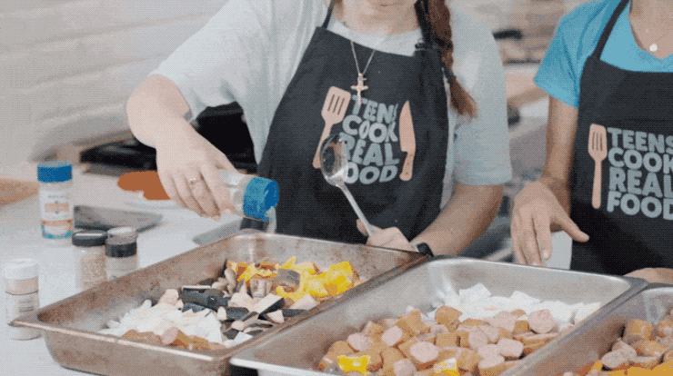 teens cook real food seasoning sheet pan