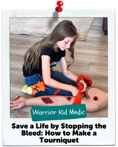 Dustin Titzman of Warrior Kid Medic - Save a Life by Stopping the Bleed How to Make a Tourniquet - LifeSkillsNow Season Five Polaroid Headshot