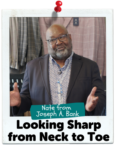 Looking Sharp From Neck to Toe, Nate from Jos A. Bank