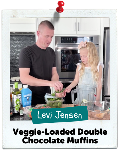 Veggie-Loaded Double Chocolate Muffins, Levi Jensen