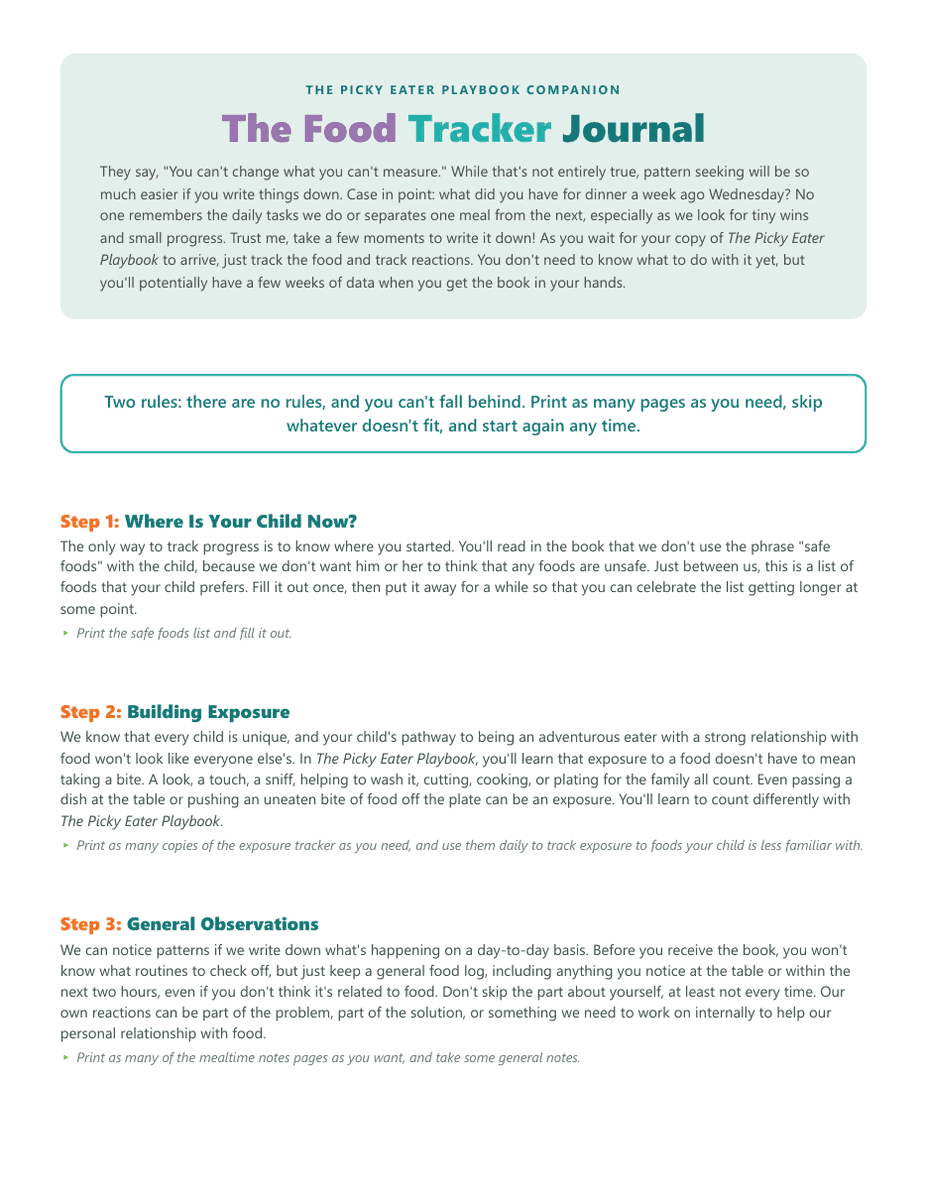 Food Tracker Journal