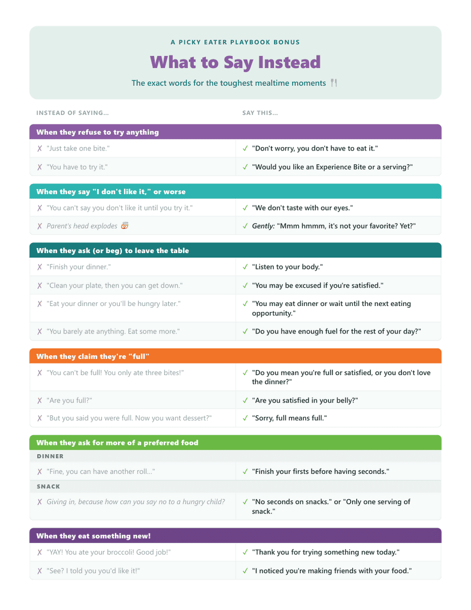 What to Say Instead script cards